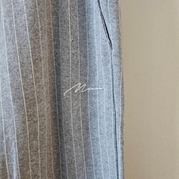 Boohooman Gray White Stiped Pants Jogger Size 4XL - Picture 3 of 5